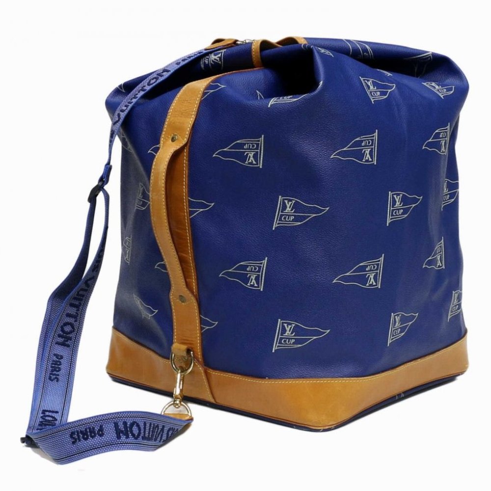 LOUIS VUITTON 'SAC MARIN' BLUE TRAVEL DUFFLE BAG
